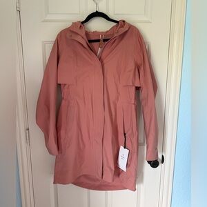Lululemon Athletica Rain Rabel Trench Coat with Hood in Pink Savannah